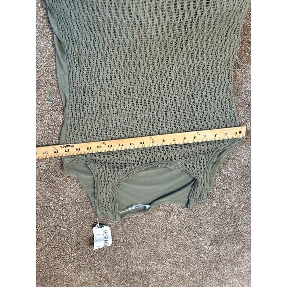 Mur Mur NEW tunic dress olive green crochet front tank style swimsuit cover up - Picture 6 of 7